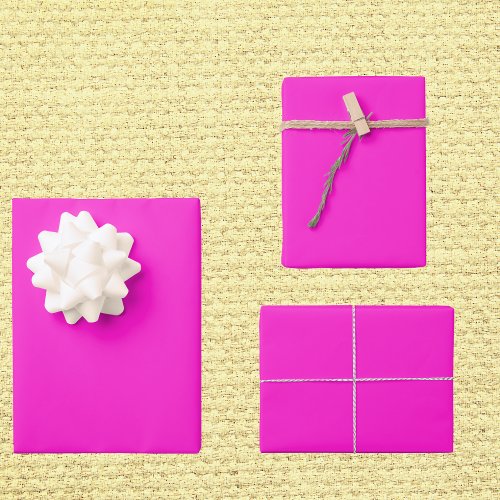 Hot Magenta Solid Color Wrapping Paper Sheets