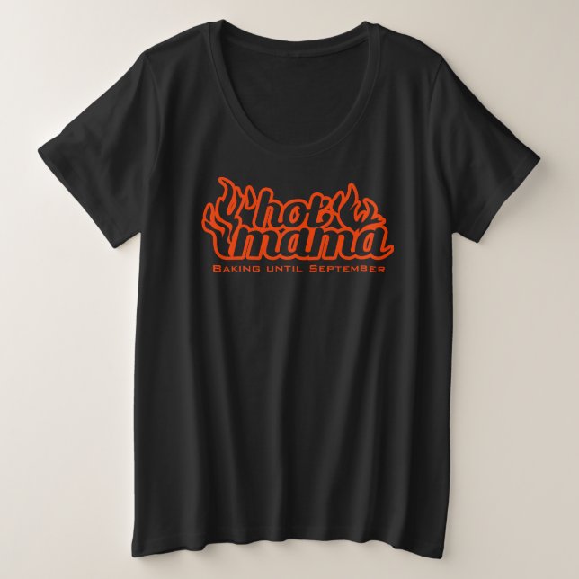 Hot Mama baking maternity orange tee (Design Front)