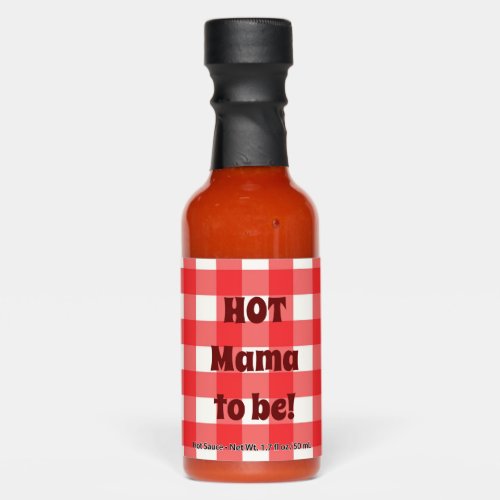 HOT Mama to be Red Gingham Baby Shower Hot Sauces