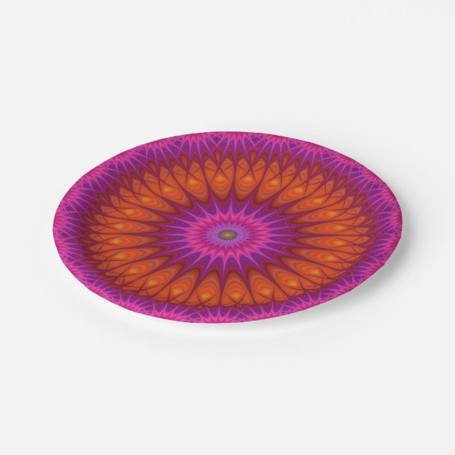 Hot mandala paper plates (Angled)