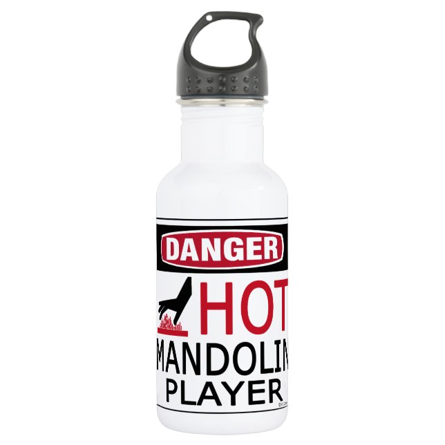 Hot Mandolin Player Water Bottle (Front)