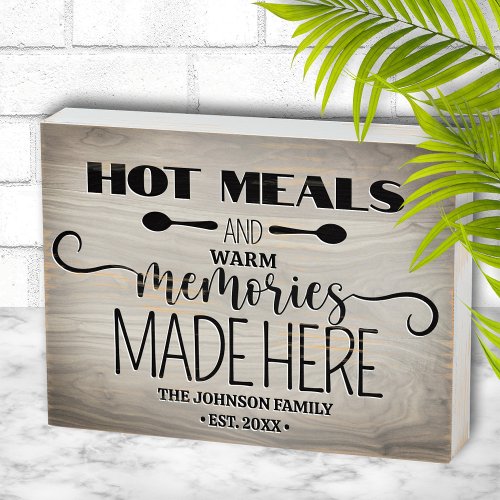 Hot Meals Warm Memories Personalized Kitchen Sign