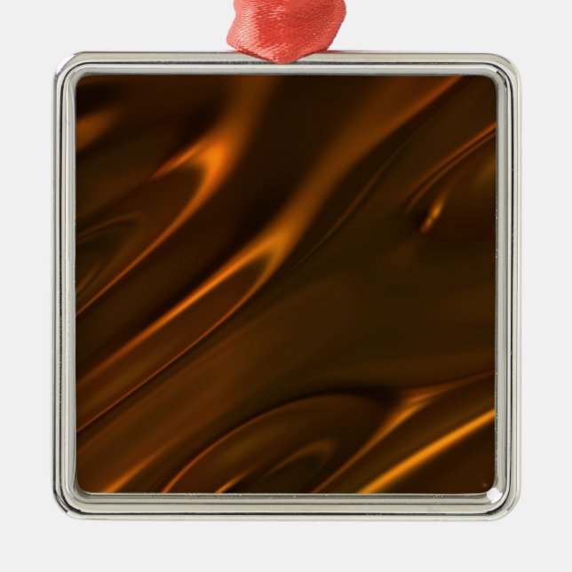 Hot Melted Liquid Chocolate Textured Metal Ornament (Front)