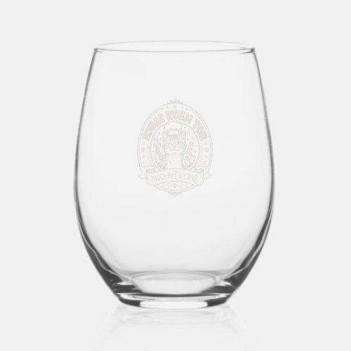 Hot Meow Sauce Cat Hot Sauce Spicy Food Cat Vintag Stemless Wine Glass