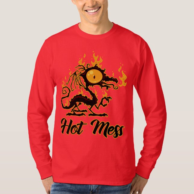 Hot Mess Crispy Dragon T-Shirt (Front)