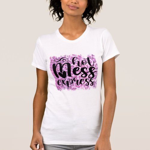 Hot Mess Express Pink Leopard Distressed Shirt