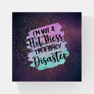 Hot Mess Spicy Disaster Glitter Paperweight