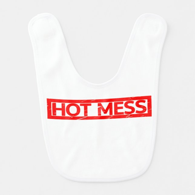Hot Mess Stamp Baby Bib (Front)