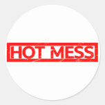 Hot Mess Stamp Classic Round Sticker