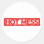 Hot Mess Stamp Classic Round Sticker