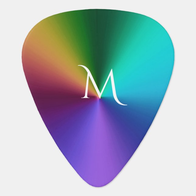 Hot Metallic Rainbow Guitar Pick (Front)