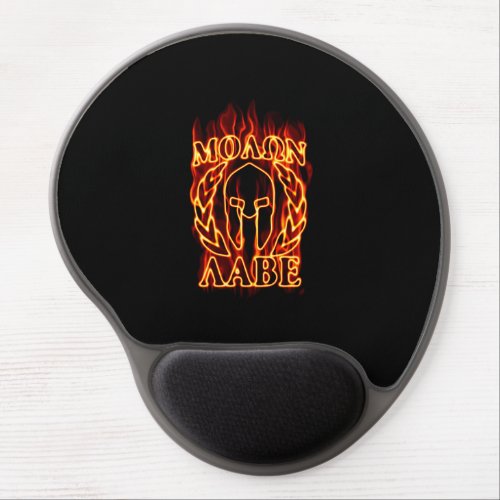 Hot Molon Labe Warrior Mask Laurels on Fire Gel Mouse Pad