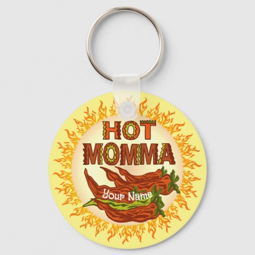 Hot Momma custom name Keychain