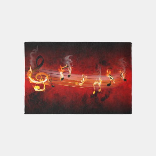 Hot Music Notes 3x2 Rug