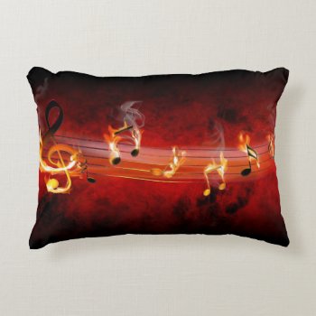 Hot Music Notes Accent Pillow by FantasyPillows at Zazzle