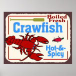 Hot Boiled Crawfish Daily Sign Poster | Zazzle