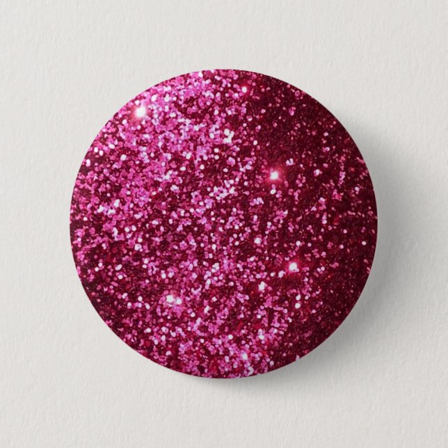 HOT NEON PINK SPARKLE GLITTER BACKGROUND PARTY FUN BUTTON (Front)