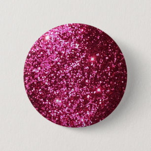 HOT NEON PINK SPARKLE GLITTER BACKGROUND PARTY FUN BUTTON