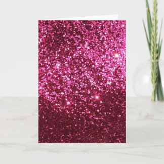 HOT NEON PINK SPARKLE GLITTER BACKGROUND PARTY FUN CARD