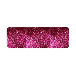 HOT NEON PINK SPARKLE GLITTER BACKGROUND PARTY FUN LABEL