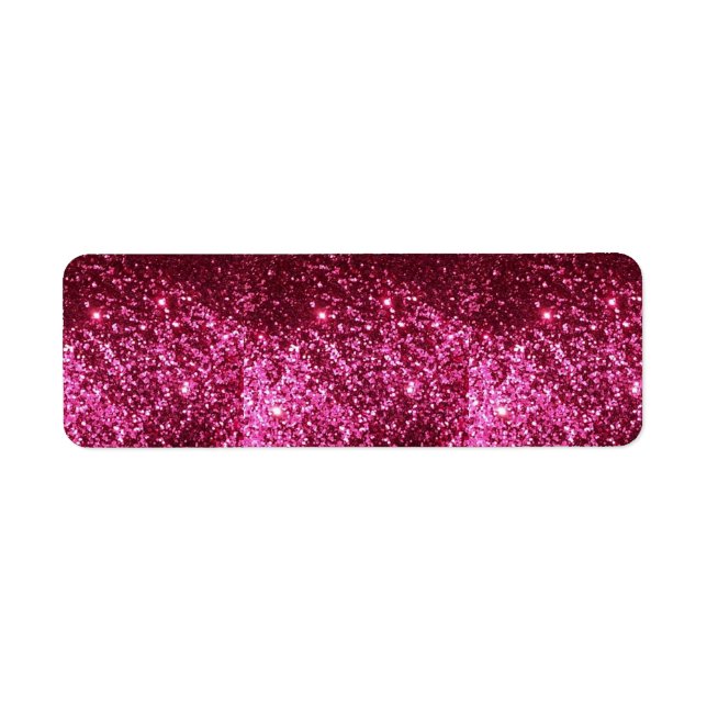 HOT NEON PINK SPARKLE GLITTER BACKGROUND PARTY FUN LABEL (Front)
