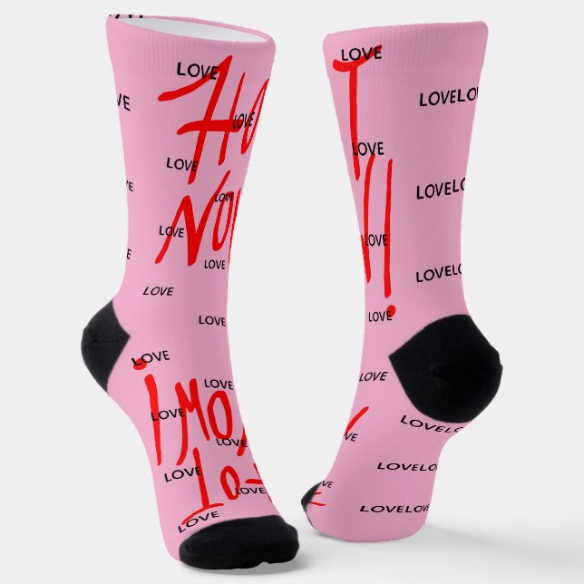 HOT NOW PINK with LOVE Socks (Angled)