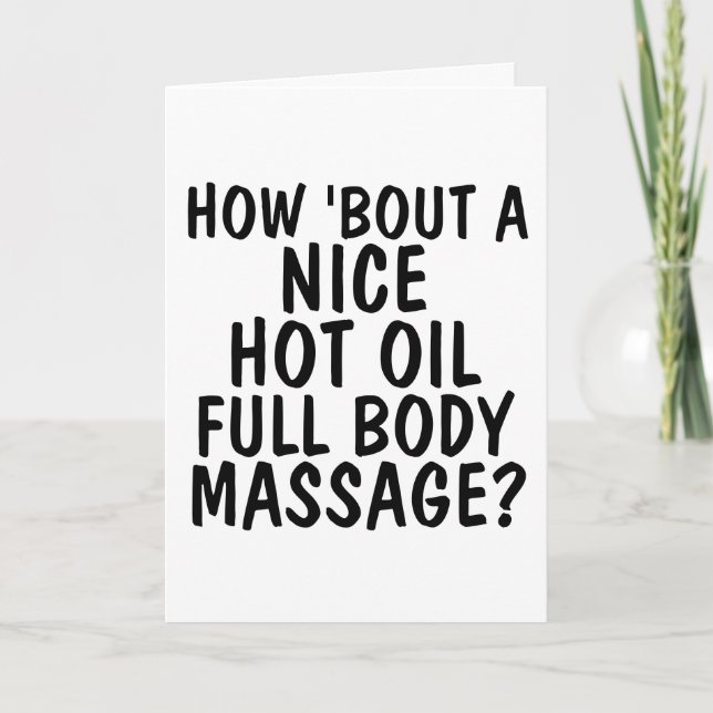 HOT OIL BODY MASSAGE GREETING CARDS (Front)