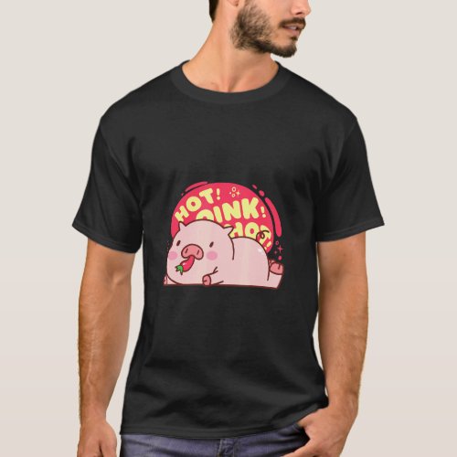 Hot Oink Hot Pig Eating Pepper Cute Food  T_Shirt