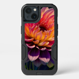 Hot Orange and Pink Dahlia Flower iPhone 13 Case