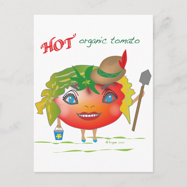 Hot Organic Tomato Postcard (Front)