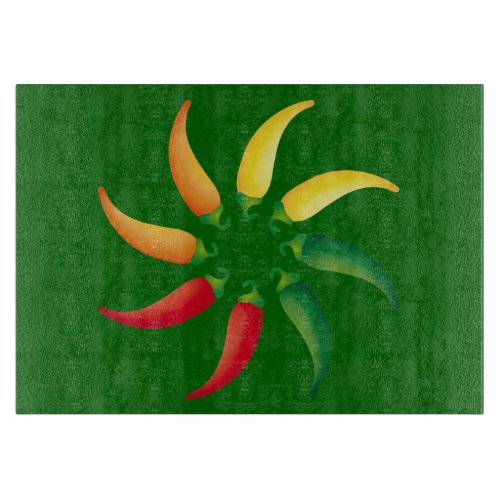 Hot Pepper Chili Circle Mexican Food Cutting Board