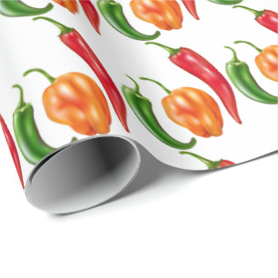 Hot Pepper Chili Habanero Jalapeno Wrapping Paper
