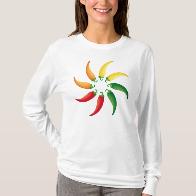 Hot Pepper Chilis Southwest Tex Mex Peppers T-Shirt (Front)