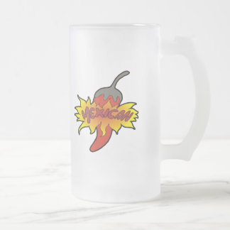 Hot Pepper Cinco de Mayo T-shirts and Gifts Frosted Glass Beer Mug