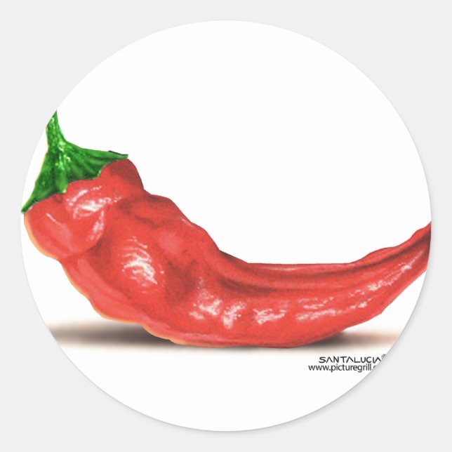 hot pepper classic round sticker (Front)