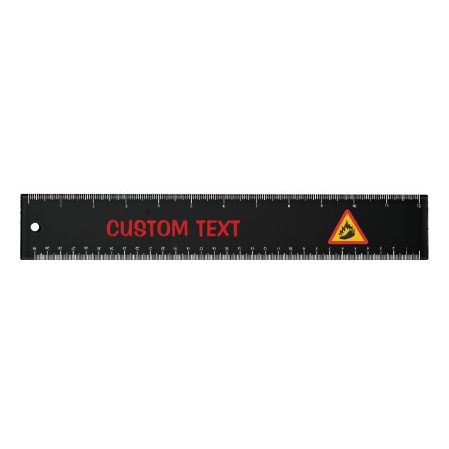 Hot pepper danger sign 12 inch Ruler (Front)