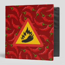 Hot pepper danger sign 3 ring binder