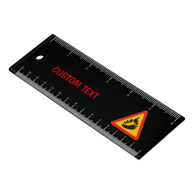 Hot pepper danger sign 6 inch Ruler (Angled)