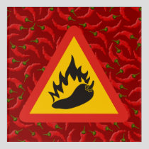 Hot pepper danger sign acrylic print