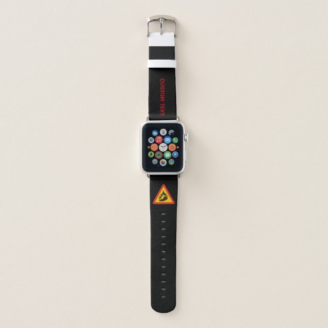Hot pepper danger sign apple watch band (Front)