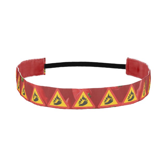 Hot pepper danger sign athletic headband (Front)