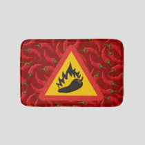 Hot pepper danger sign bath mat