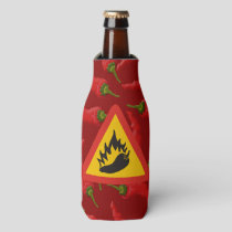 Hot pepper danger sign bottle cooler