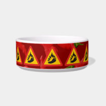 Hot pepper danger sign bowl