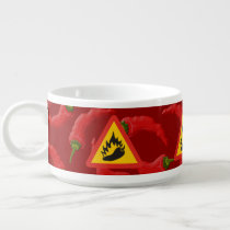 Hot pepper danger sign bowl