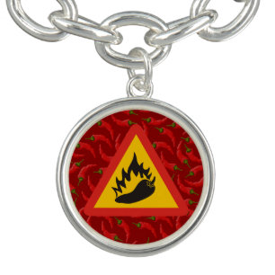 Hot pepper danger sign bracelet