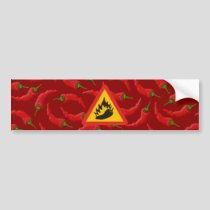 Hot pepper danger sign bumper sticker