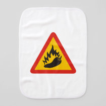 Hot pepper danger sign burp cloth