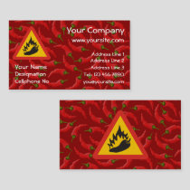 Hot pepper danger sign business card