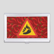 Hot pepper danger sign business card holder